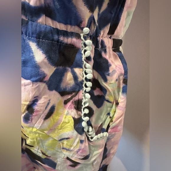 Victorias secret jumpsuit tie-dye shorts adjustable straps with pockets SZ XL - Picture 4 of 6